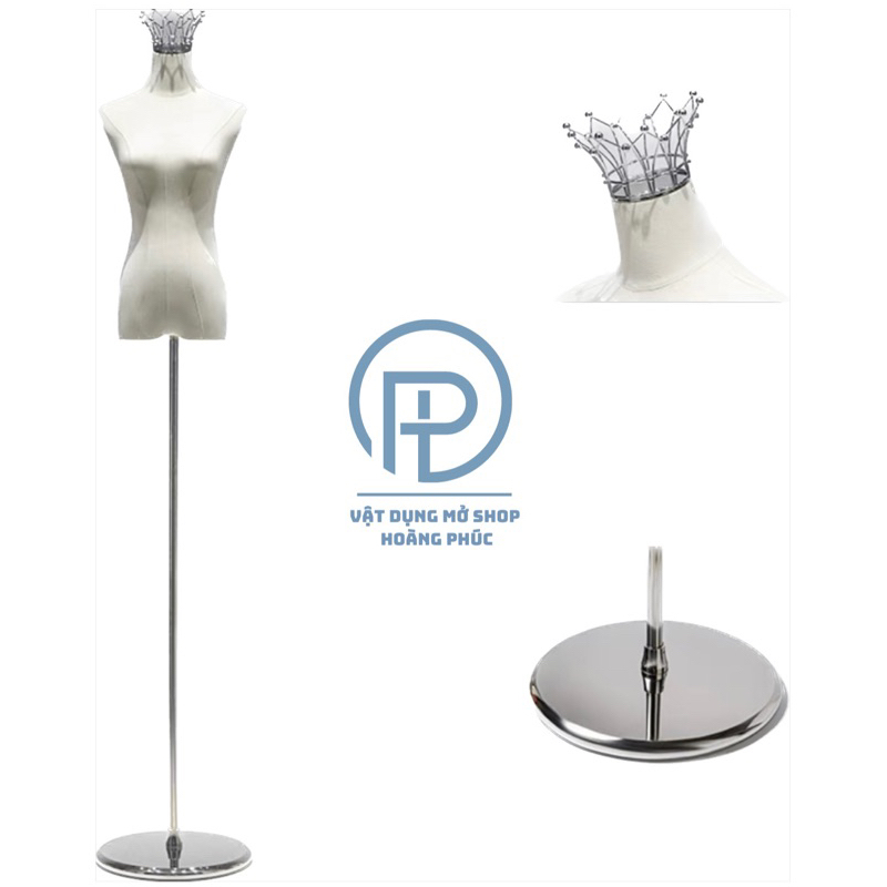 Manocanh vương miện phom chuẩn loại 1 cho váy cưới hàng nhập khẩu, manocanh váy cưới chóp vương miện vàng