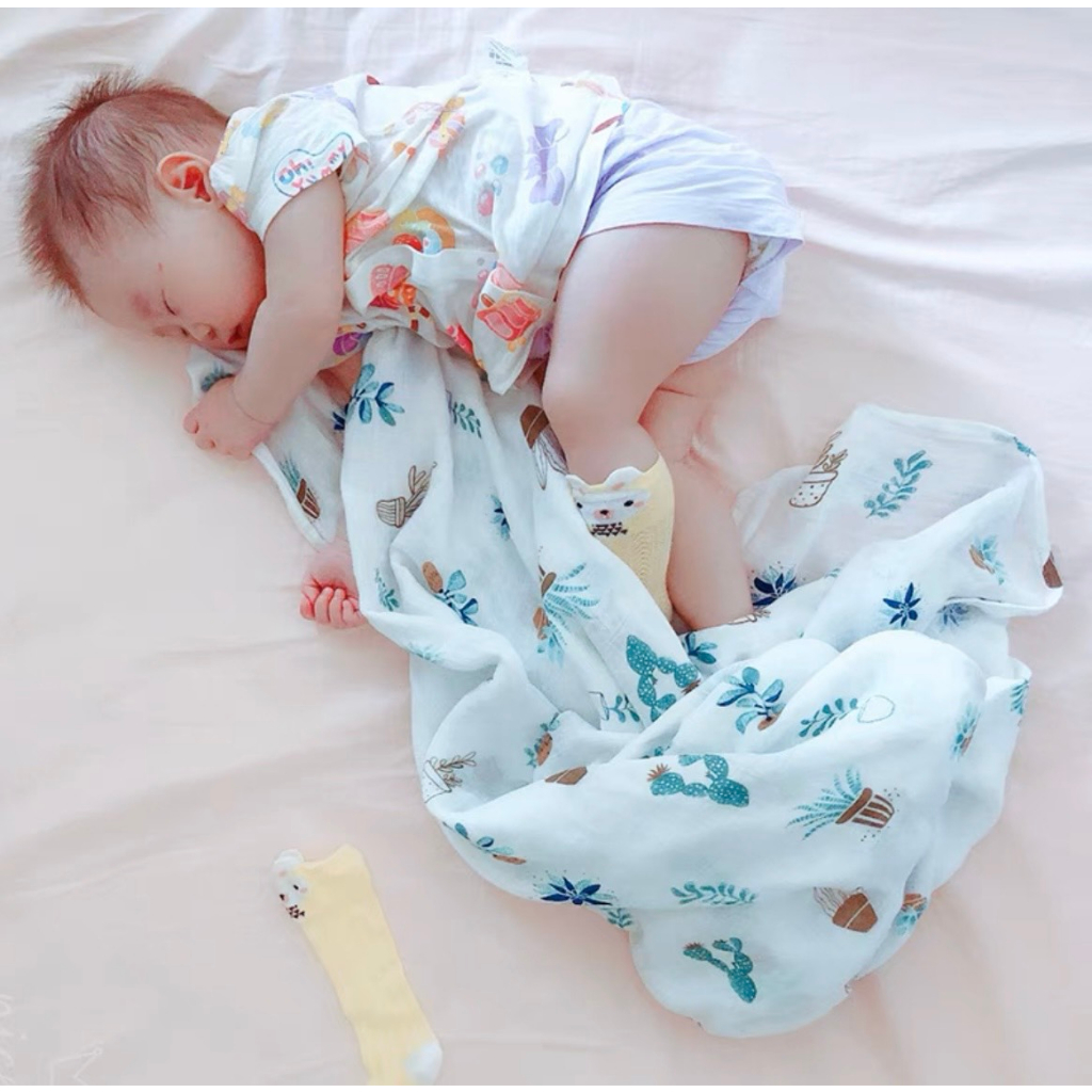 Chăn Đắp, Khăn Tắm Dày Cho Bé Yêu Dùng Quanh Năm Mềm, Mịn, Mát Không Nhăn Xù