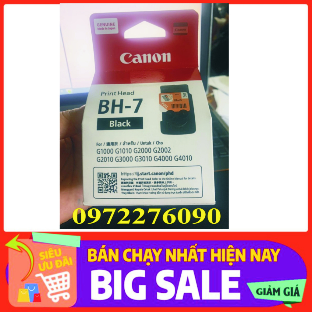 Bộ đầu phun màu Canon G1010,G1000,G2010,G2000,G3000,G3010.v.v.mã CH7 và BH7