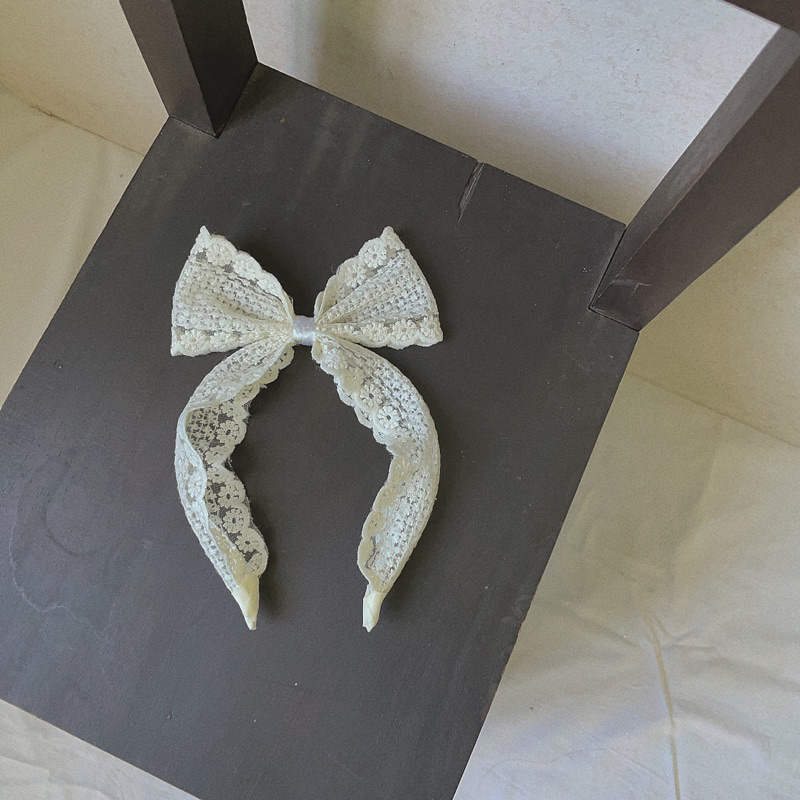 Bờm tóc ren nơ dựng bản to by Tiệm Su Kids