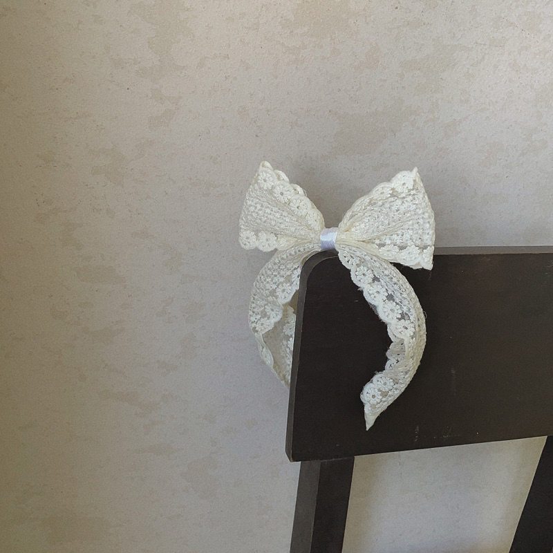 Bờm tóc ren nơ dựng bản to by Tiệm Su Kids