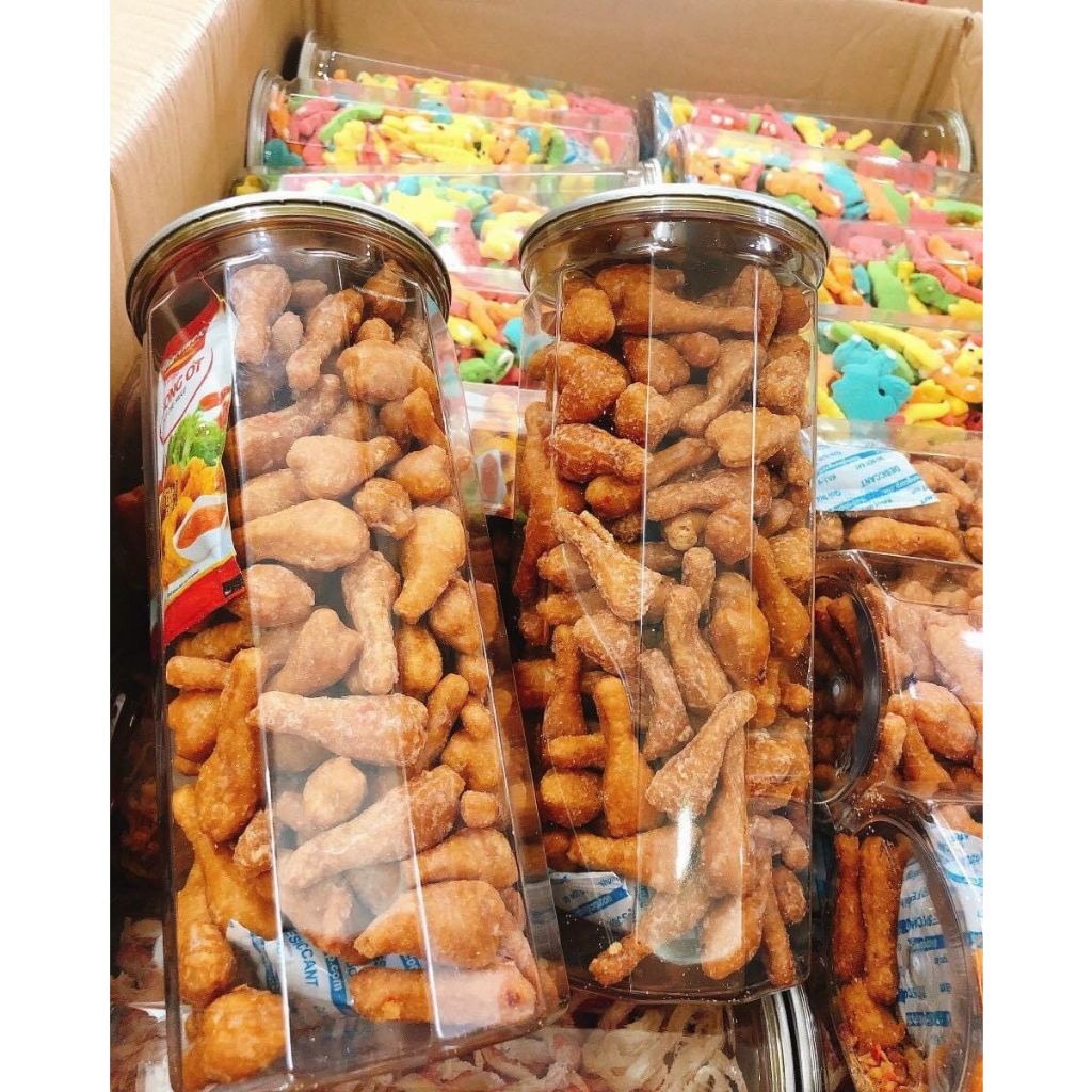1Kg Bánh đùi gà sấy giòn sốt mắm bơ cay mặn ngọt, bánh quẩy ăn vặt ngon