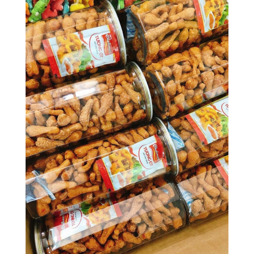 1Kg Bánh đùi gà sấy giòn sốt mắm bơ cay mặn ngọt, bánh quẩy ăn vặt ngon