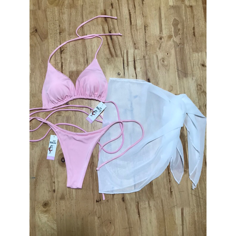 BIKINI set 3 món tam giác basic kèm khăn cột .HÌNH THẬT | BigBuy360 - bigbuy360.vn