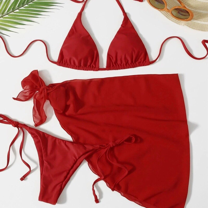 BIKINI set 3 món tam giác basic kèm khăn cột .HÌNH THẬT | BigBuy360 - bigbuy360.vn