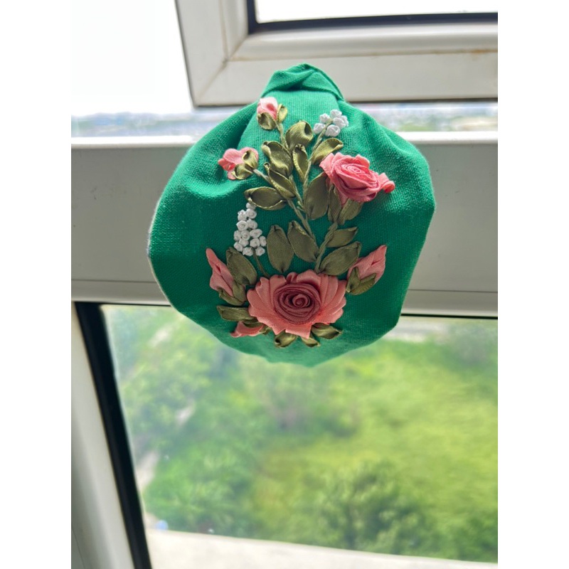 Turban cài tóc thêu tay Handmade by Chang