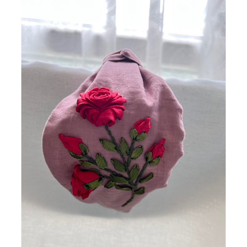 Turban cài tóc thêu tay Handmade by Chang