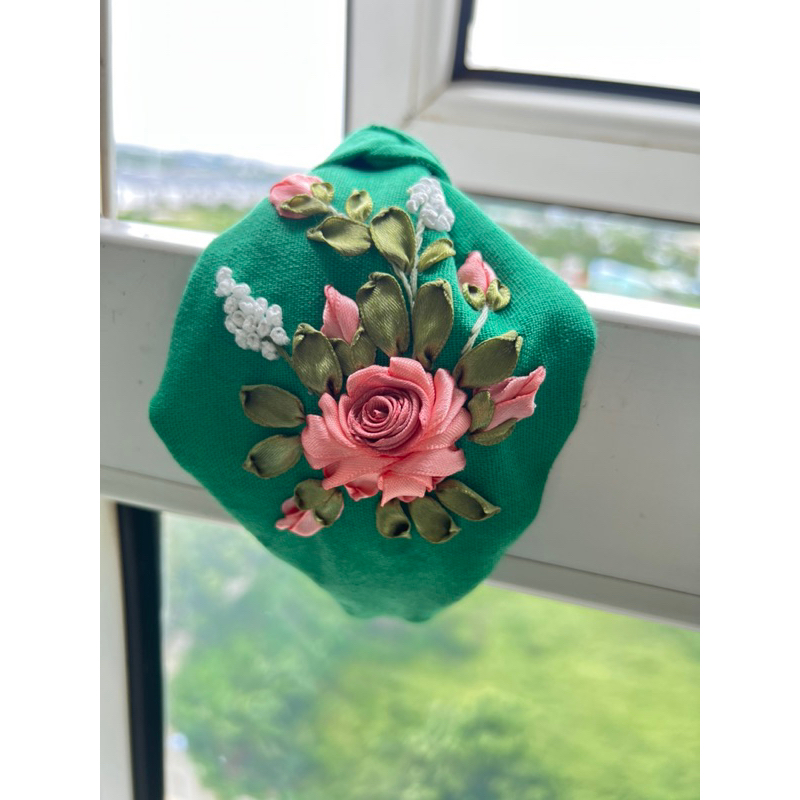 Turban cài tóc thêu tay Handmade by Chang