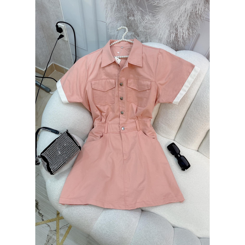 ĐẦM BIGSIZE KAKI TAY VIỀN