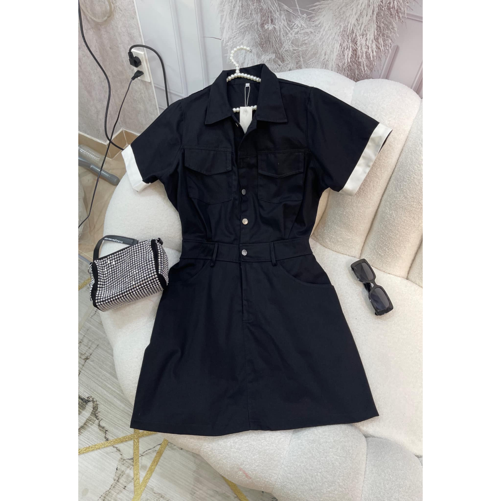 ĐẦM BIGSIZE KAKI TAY VIỀN