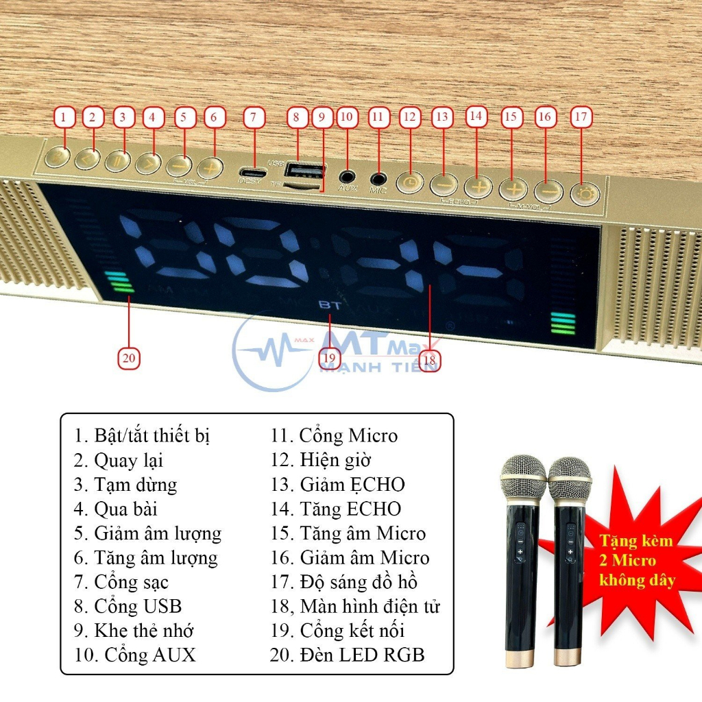 Loa Karaoke Peterhot A133, Tặng 2 Micro, Karaoke, Chơi Nhạc, Trang Trí, Bass Căng, Thiết kế thông minh phong cách.