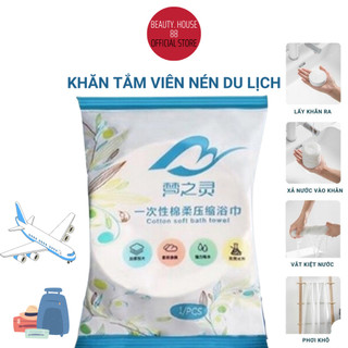 Khăn tắm nén du lịch, khăn spa viên nén tiện dụng dễ dàng mang theo đi du lich, đi chơi