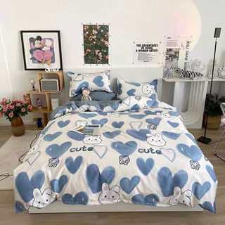 [ XẢ KHO ]  SET 4 món Cotton Poly nhập khẩu (Cheerful )--- miễn phí bo chun drap ga giường