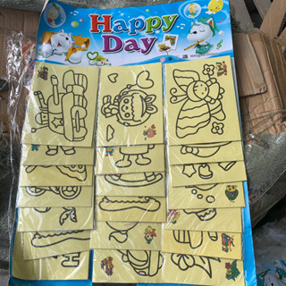 Vỉ tranh tô màu cát nhiều hình ngộ nghĩnh đáng yêu cho bé( sỉ 20 tranh)