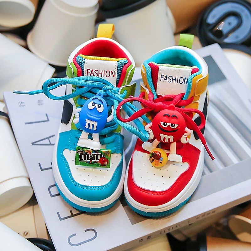 Giày sneaker 2 màu viên kẹo ngọt siêu kute dễ thương cho bé trai bé gái từ 3 đến 12 tuổi chất liệu da mềm thoáng khí