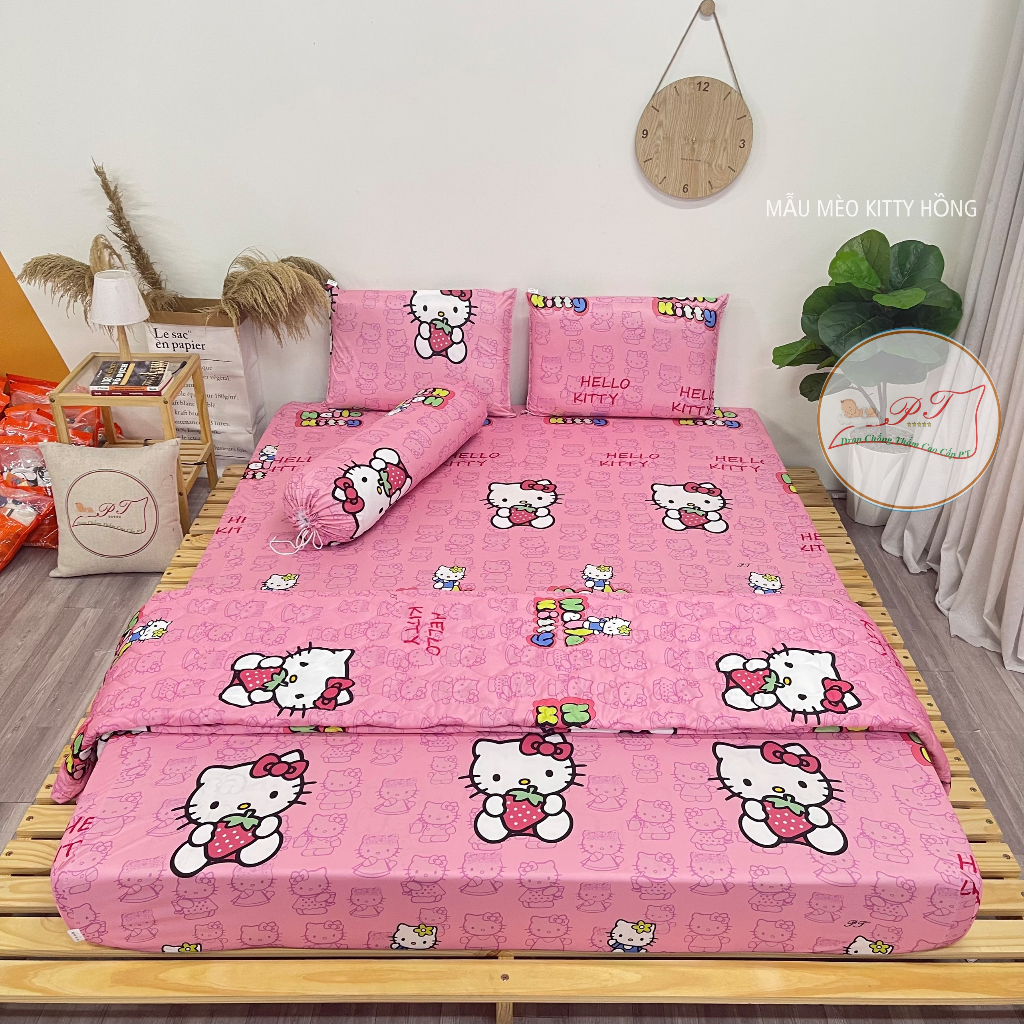 THUN SIÊU LẠNH LỤA ORGANIC CAO CẤP - ĐỦ SIZE - GA LẺ - SET GA - KITTY HỒNG - ACHUA - LN