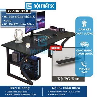 COMBO Bàn Gaming Chữ K Có Kệ Lửng 120cm Kèm Dây Led RGB, Kệ Mica Kê Màn Hình Máy Tính Phong Cách Cá Tính