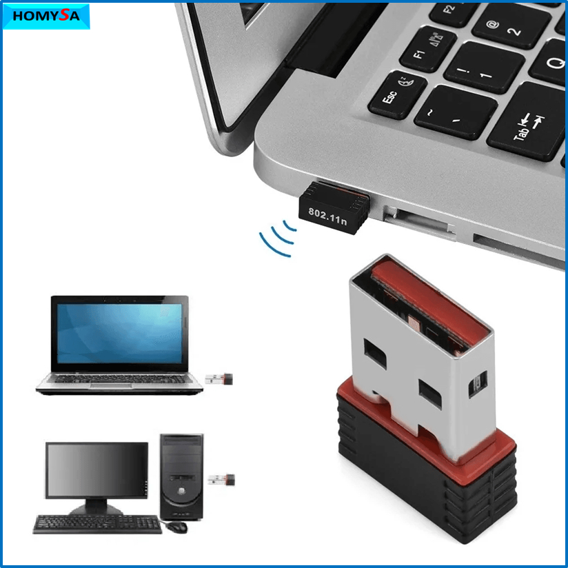 USB thu sóng Wifi 802.11N - Dùng cho máy tính pc, laptop không có Wifi USB mini không dây loại tốt có tặng kèm đĩa cài