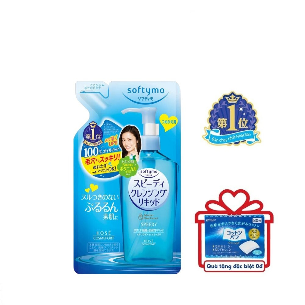 Nước Tẩy Trang Làm Sạch Nhanh Softymo Speedy Cleansing Liquid Nhật Bản Gói Refill 200 Ml