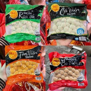 Tôm viên surimi hàng công ty Lucasia❤CHỈ SHIP HÀ NỘI❤ viên chiên thả lẩu gói 500gr loại ngon. đồ viên chiên, thả lẩu