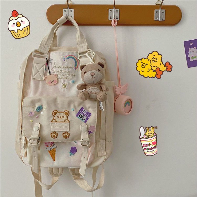 Balo Đi Học Họa Tiết Thêu Dễ Thương Đựng Vừa A4 M041