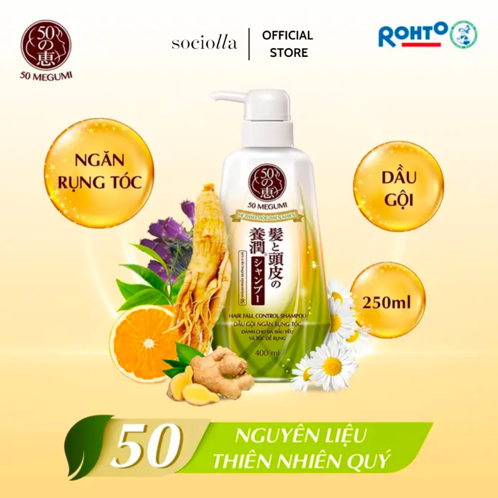 Dầu Gội Ngăn Rụng Tóc 50 Megumi Hair Fall Control Shampoo 250ml