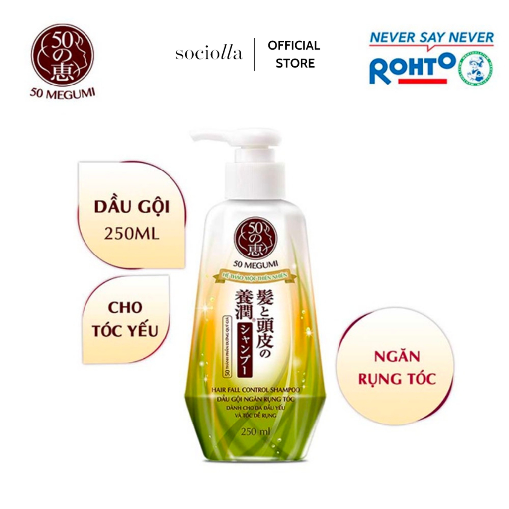 Dầu Gội Ngăn Rụng Tóc 50 Megumi Hair Fall Control Shampoo 250ml