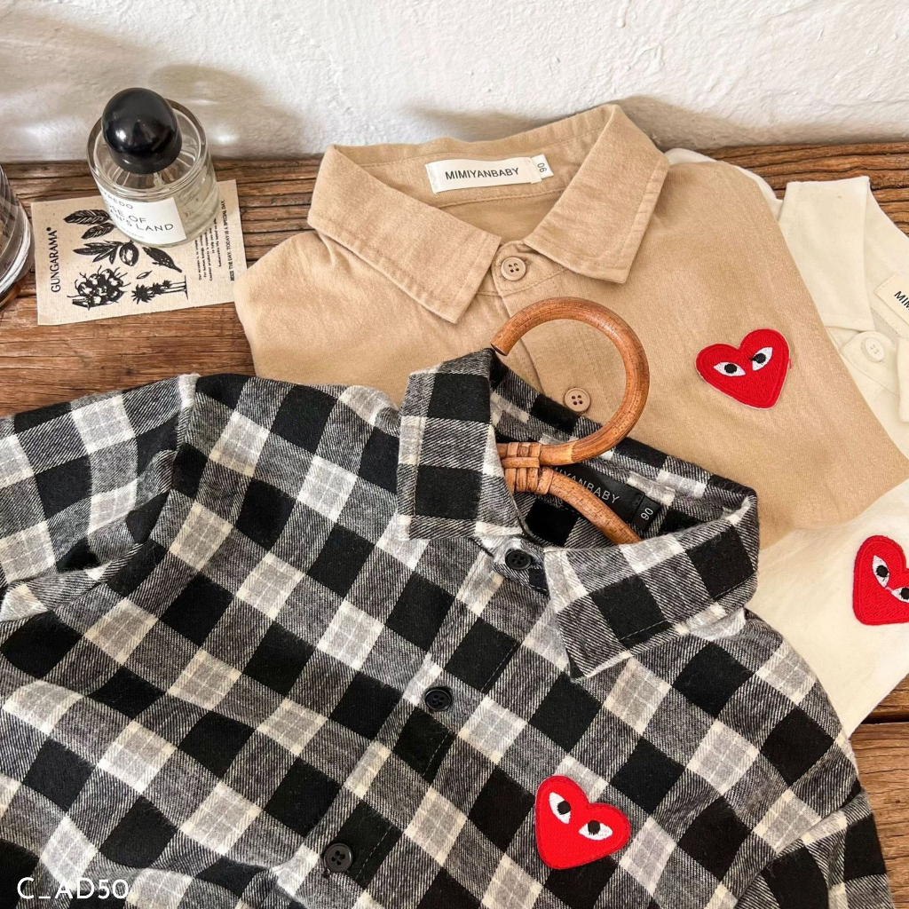 Áo sơ mi cho bé, áo sơ mi dài tay bé trai hàng qccc 1:1  Embes Kids 8 - 31kg