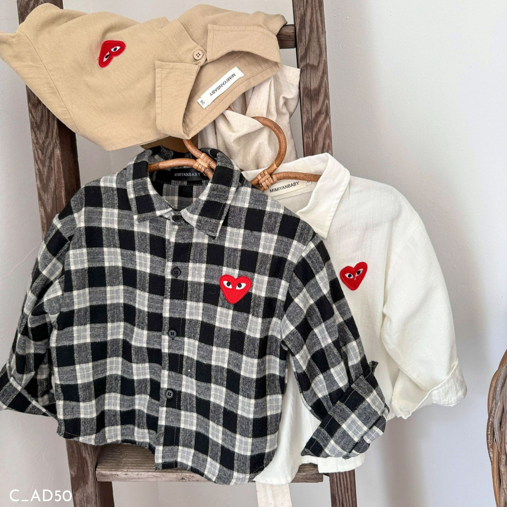 Áo sơ mi cho bé, áo sơ mi dài tay bé trai hàng qccc 1:1  Embes Kids 8 - 31kg