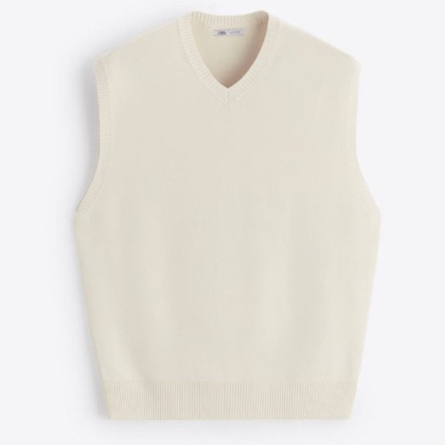 Áo gi lê nam Zara authentic TEXTURED KNIT VEST size XL
