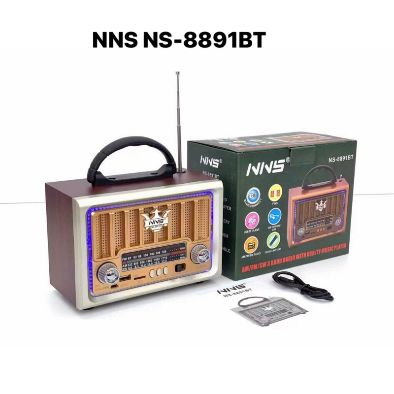 Đài RADIO NNS NS-8109BT hỗ trợ Bluetooth, USB