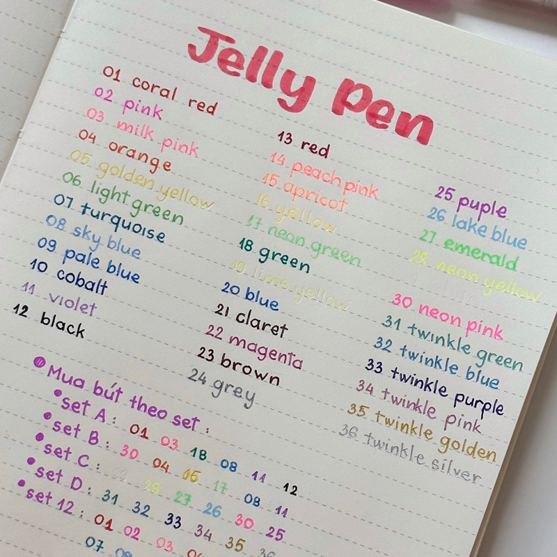 Bán Lẻ - Bút Gel 36 Màu Ngòi 0.5mm Jelly Pen Color