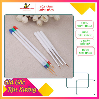 Bộ 3 cọ nét cán nhựa trắng vẽ móng