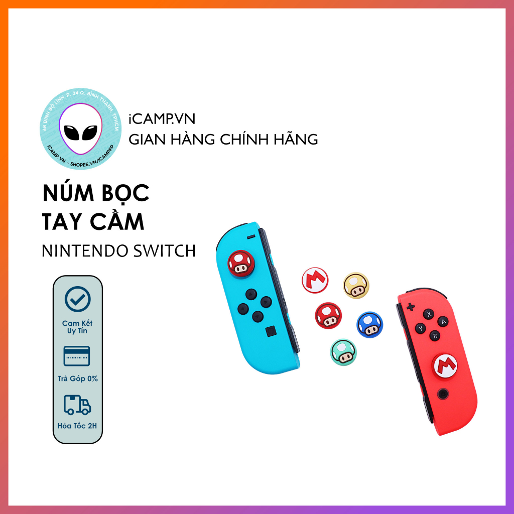 Núm Bọc Tay Cầm Mario Cho Máy Nintendo Switch OLED / V2 / Lite