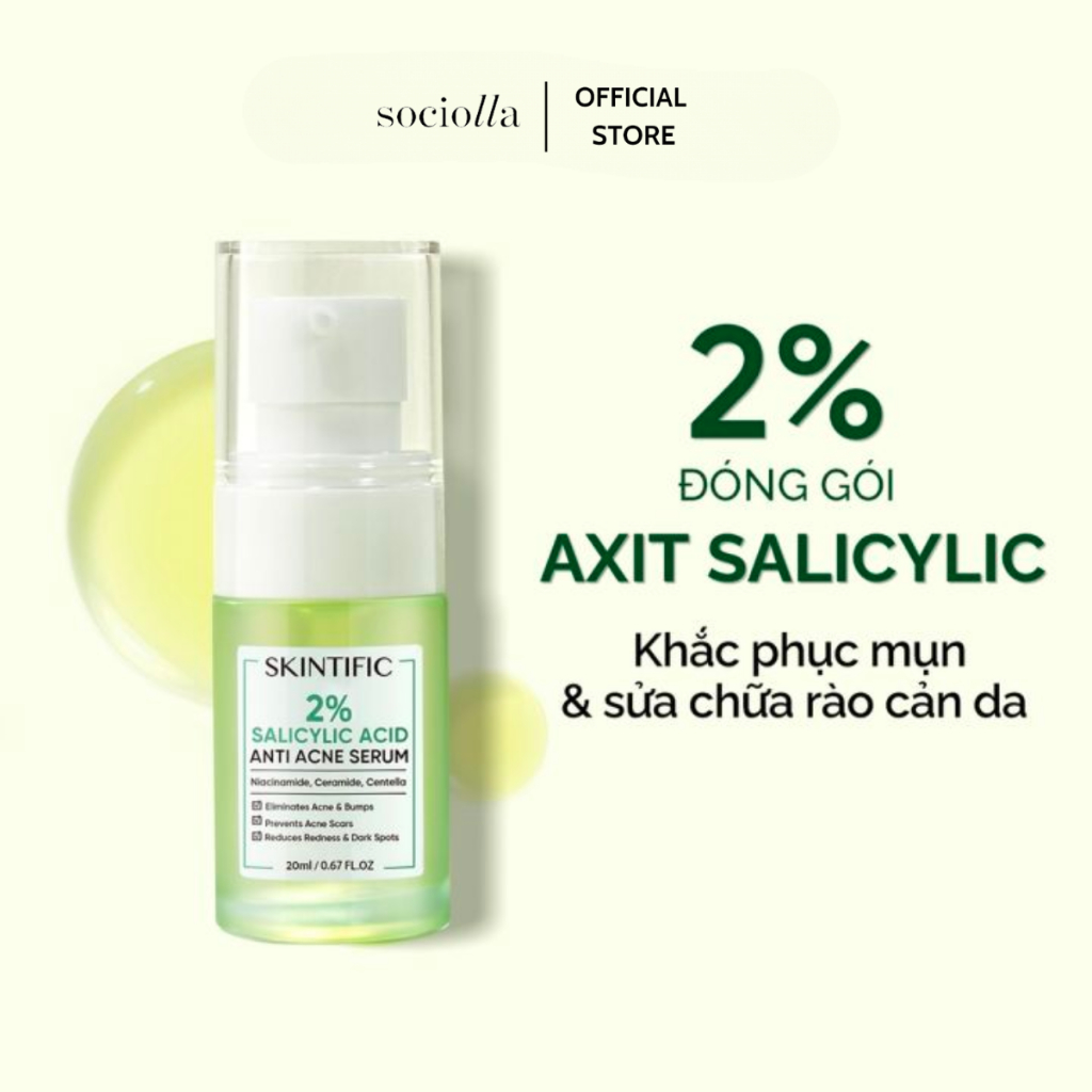 Tinh Chất Giảm Mụn Skintific 2% Salicylic Acid Anti Acne Serum 20ml