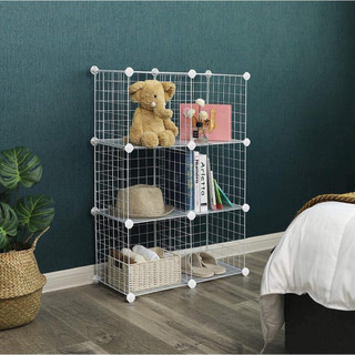 Kệ tủ lưới thép lắp ghép 6 ngăn tặng móc treo