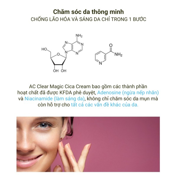 Kem dưỡng da mụn AC Clear Magic Cica Cream 60ml