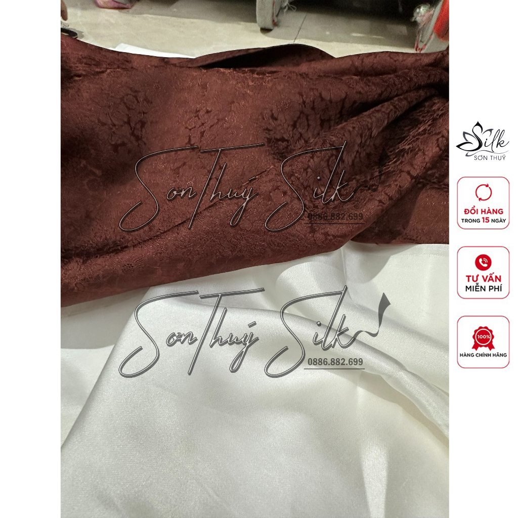 Vải lụa tơ tằm may áo dài Hoa Cúc , mềm mượt, kháng khuẩn và thoáng mát | Sơn Thuý Silk|