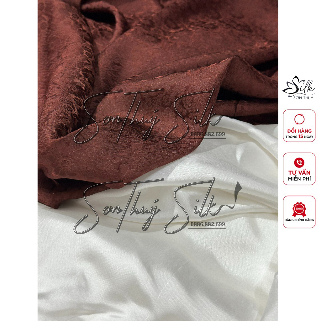 Vải lụa tơ tằm may áo dài Hoa Cúc , mềm mượt, kháng khuẩn và thoáng mát | Sơn Thuý Silk|