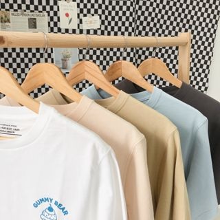 Áo thun Whoau in nhiệt hình bánh Jelly chất cotton co giãn thoáng mát chính hãng sale