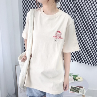 Áo thun Whoau in nhiệt hình bánh Jelly chất cotton co giãn thoáng mát chính hãng sale