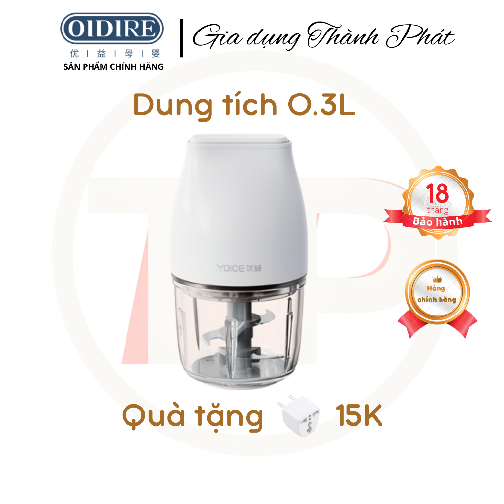 Máy xay thịt YOICE Y-JR63, 0.3L, 3 cặp lưỡi, xay rau, củ, quả, thức ăn cho bé ăn dặm, xay sinh tố, xay đồ ăn nhuyễn