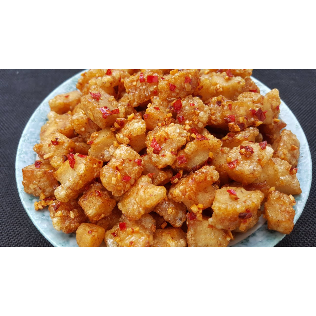 Top mỡ chiên giòn sốt mắm hành thơm ngon hộp 150g nhà Mlem Food.