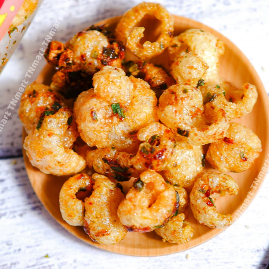 Top mỡ chiên giòn sốt mắm hành thơm ngon hộp 150g nhà Mlem Food.