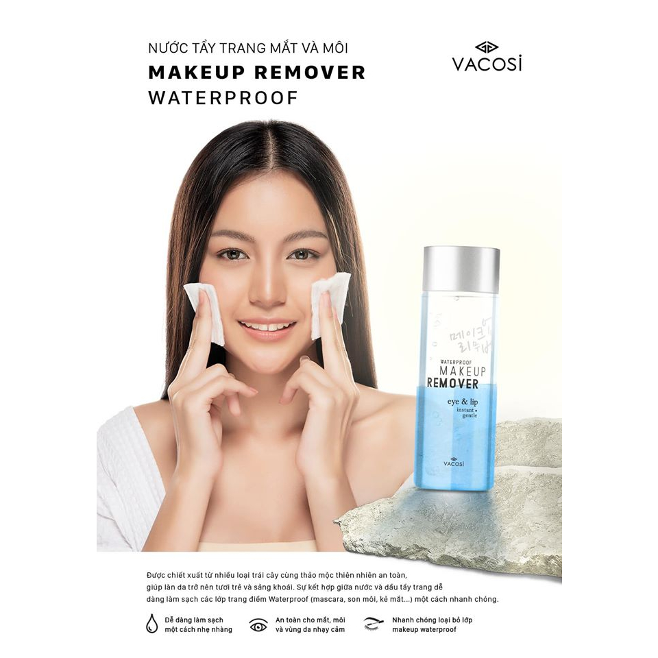 Nước tẩy trang Mắt & Môi VACOSI WATERPROOF MAKEUP REMOVER FOR EYE & LIP