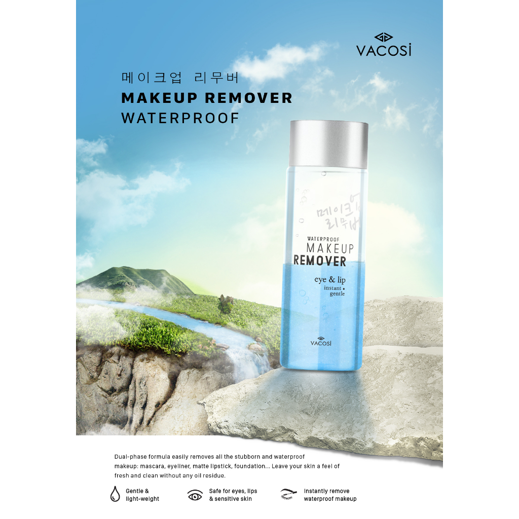 Nước tẩy trang Mắt & Môi VACOSI WATERPROOF MAKEUP REMOVER FOR EYE & LIP