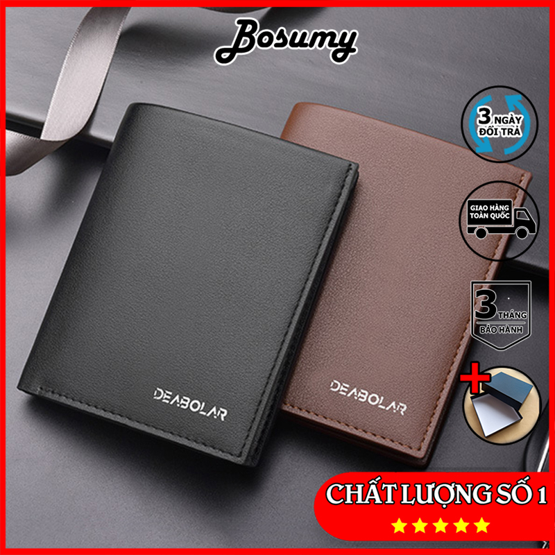 Ví nam cao cấp kiểu đứng nhỏ gọn cao cấp nam tính Bosumy JC014