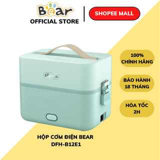 Hộp cơm điện cầm tay mini đa năng 2 tầng Bear DFH-B12E1 (SB-HC12L), hâm/nấu văn phòng, BH 18 tháng