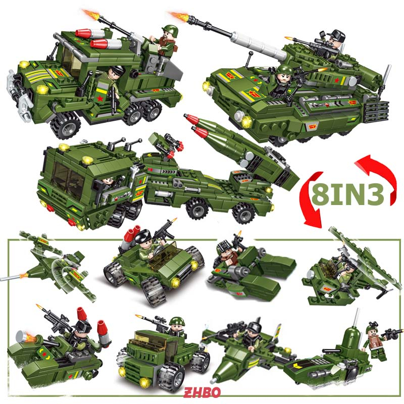 [713 CHI TIẾT] Bộ đồ chơi lắp ráp Lego ww2 Xe Tăng ICBMs Ba Chiều Mô hình Đồ chơi giáo dục