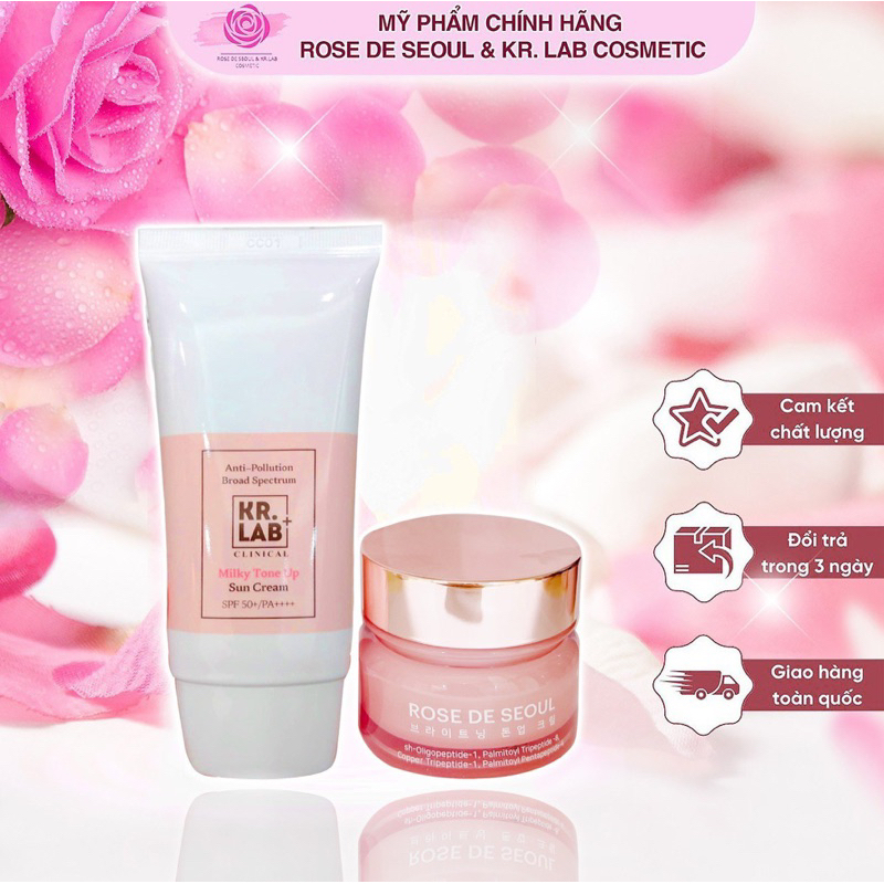 Combo kem ngày Rose De Seoul 50g và kem chống nắng Kr.Lab 50g date 2026
